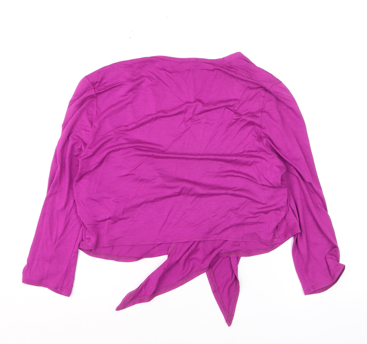 Debenhams Womens Purple Size 14 Wrap Viscose Long Sleeve Cardigan