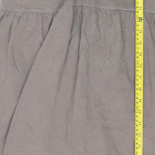 Kem Women’s Grey Cotton Knee Length Empire Waist Dress XS