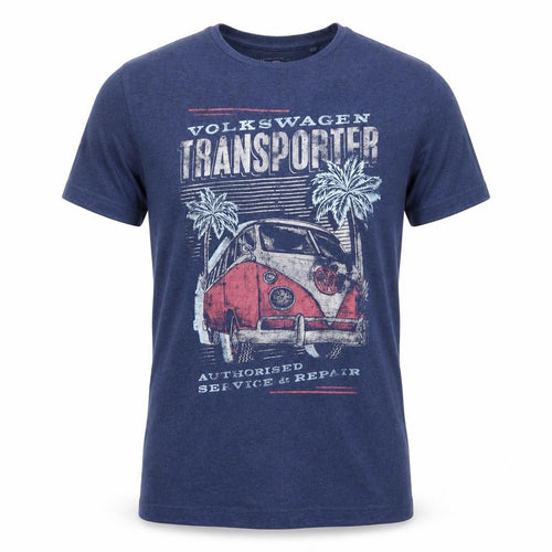 Volkswagen Mens Blue Graphic Transporter T-Shirt Size S