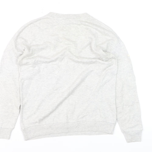 Mint Velvet Women's Grey Embroidered Crew Neck Pullover Jumper Size 8
