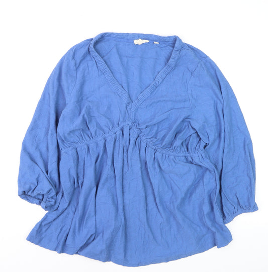 Fat Face Women's Blue Cotton Tunic Blouse Size 14