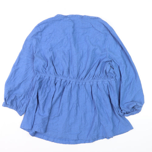 Fat Face Women's Blue Cotton Tunic Blouse Size 14