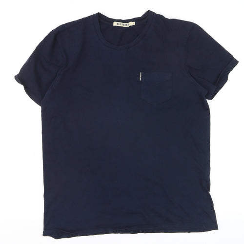 Ben Sherman Men's Navy Blue Cotton Crew Neck Short Sleeve T-Shirt Medium