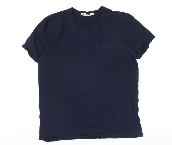 Ben Sherman Men's Navy Blue Cotton Crew Neck Short Sleeve T-Shirt Medium