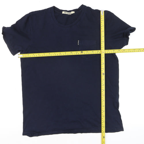 Ben Sherman Men's Navy Blue Cotton Crew Neck Short Sleeve T-Shirt Medium