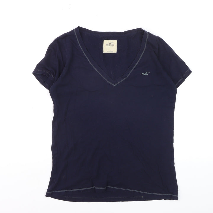 Hollister Men's Blue V-Neck Short Sleeve Cotton T-Shirt Size S