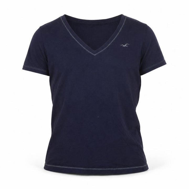 Hollister Men's Blue V-Neck Short Sleeve Cotton T-Shirt Size S