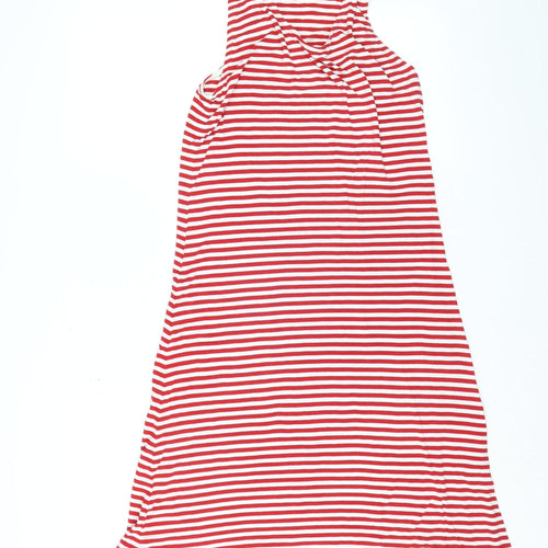 Baukjen Women Red White Striped Viscose Stretch Tank Dress Size 10