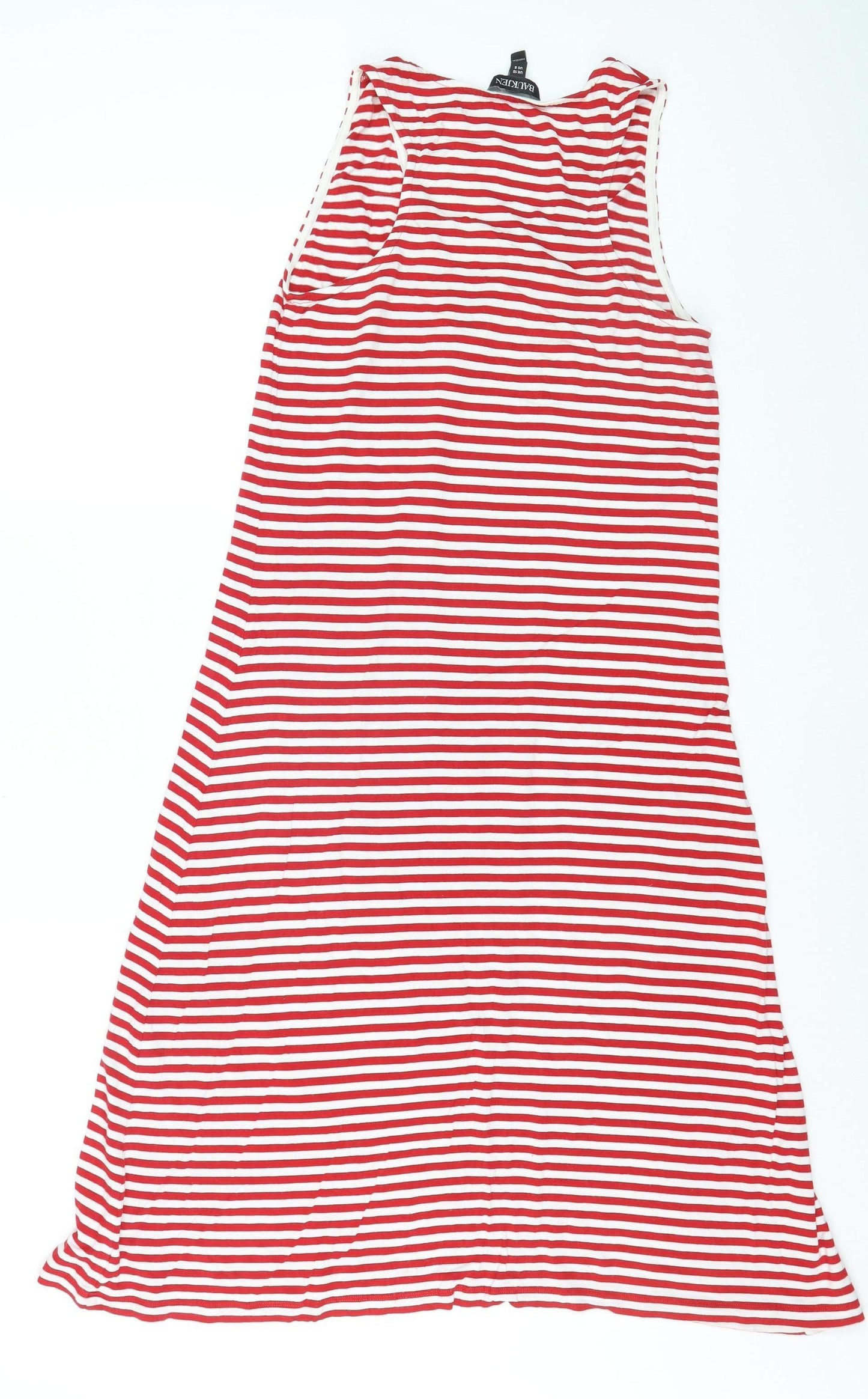 Baukjen Women Red White Striped Viscose Stretch Tank Dress Size 10