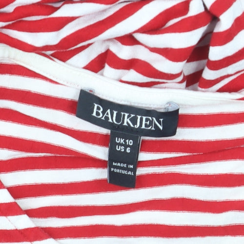 Baukjen Women Red White Striped Viscose Stretch Tank Dress Size 10