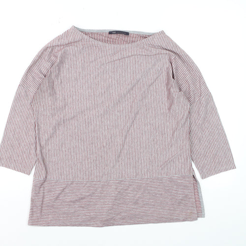 Marks and Spencer Women's Red Mix Striped Jersey 3/4 Sleeve Top Size 12