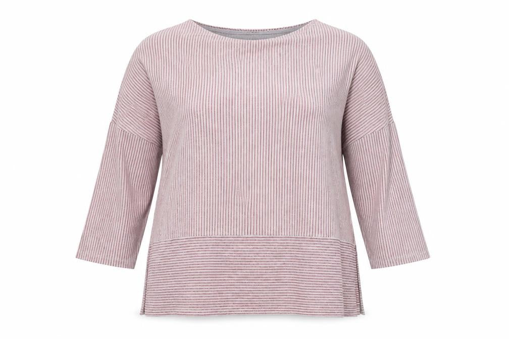 Marks and Spencer Women's Red Mix Striped Jersey 3/4 Sleeve Top Size 12