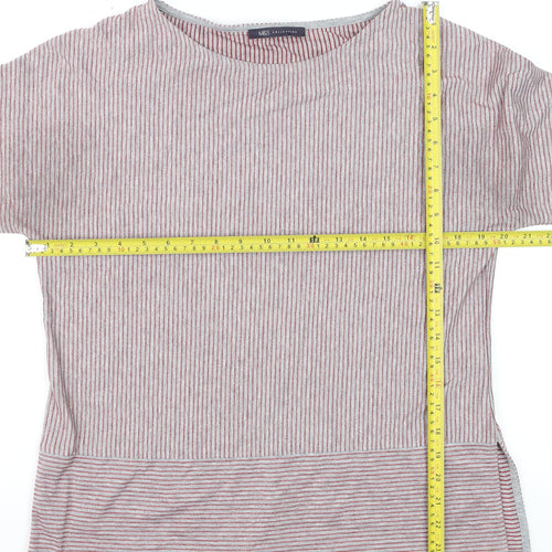 Marks and Spencer Women's Red Mix Striped Jersey 3/4 Sleeve Top Size 12