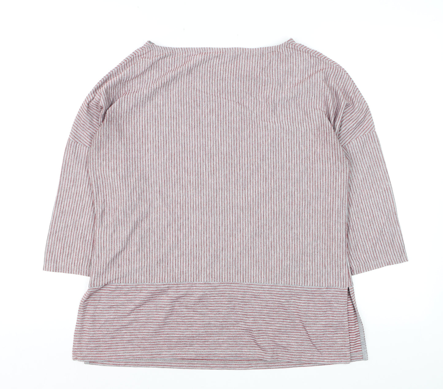 Marks and Spencer Women's Red Mix Striped Jersey 3/4 Sleeve Top Size 12