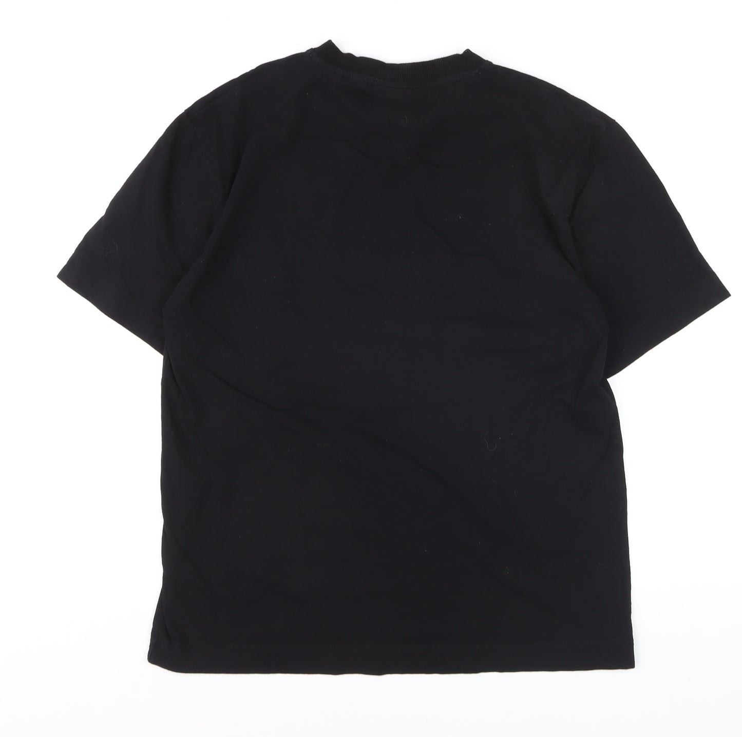 Collusion Women's Black Graphic Relaxed Fit Cotton T-Shirt Size M