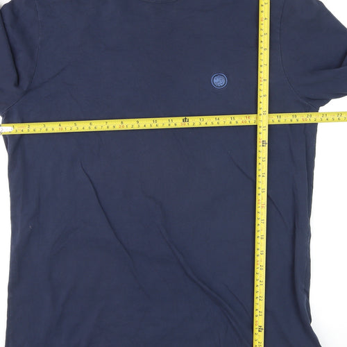 Pretty Green Mens Blue Long Sleeve Cotton Crew Neck Top XL