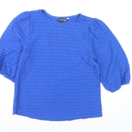 Bonmarché Women’s Blue Cotton 3/4 Sleeve Blouse Size 10