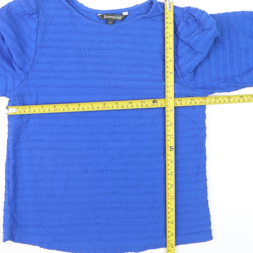 Bonmarché Women’s Blue Cotton 3/4 Sleeve Blouse Size 10