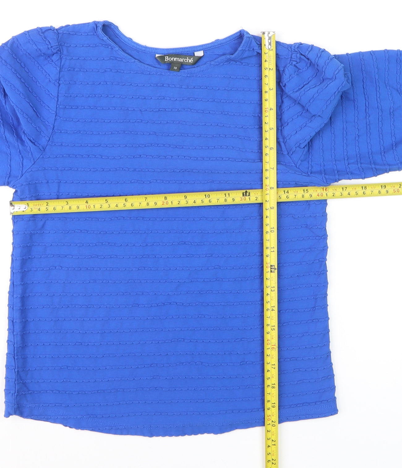 Bonmarché Women’s Blue Cotton 3/4 Sleeve Blouse Size 10