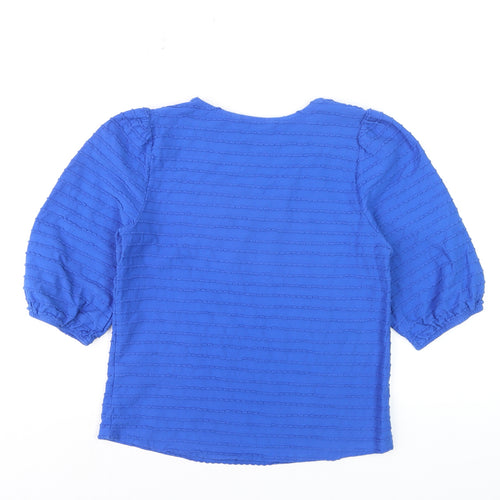 Bonmarché Women’s Blue Cotton 3/4 Sleeve Blouse Size 10