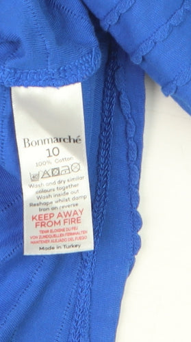 Bonmarché Women’s Blue Cotton 3/4 Sleeve Blouse Size 10