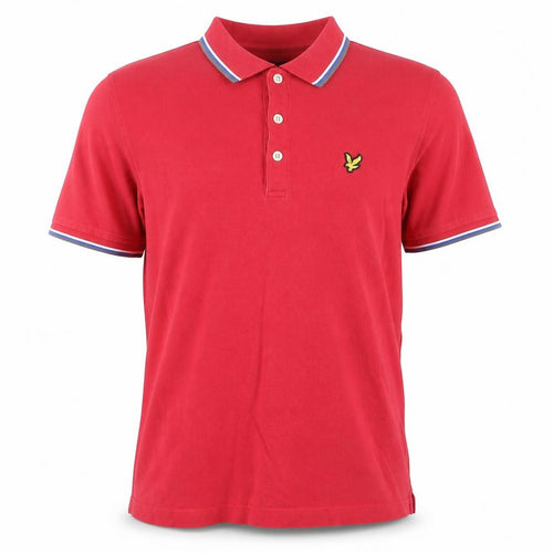 Lyle & Scott Men's Red Cotton Polo Shirt Size L Short Sleeve