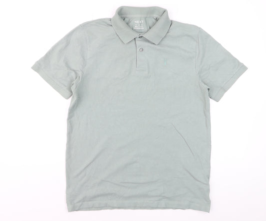 Next Mens Green Regular Fit Cotton Polo Shirt M