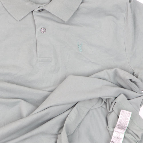 Next Mens Green Regular Fit Cotton Polo Shirt M