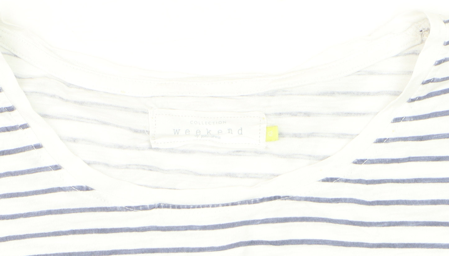 John Lewis Collection Weekend Women's Multicoloured Striped Cotton T-Shirt Size 12