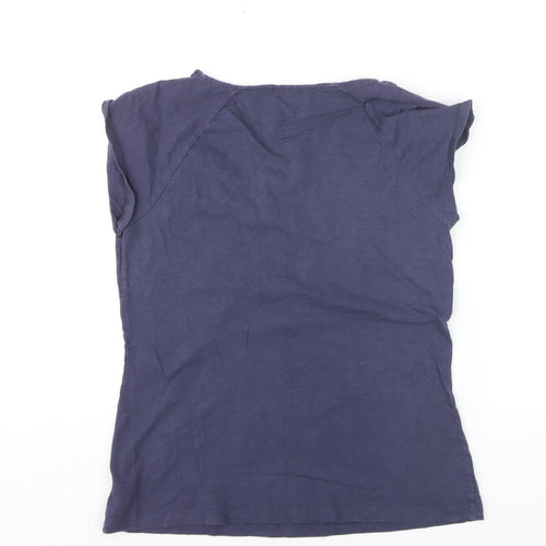 Banana Republic Women's Blue Crochet Neck Cotton T-Shirt Size M