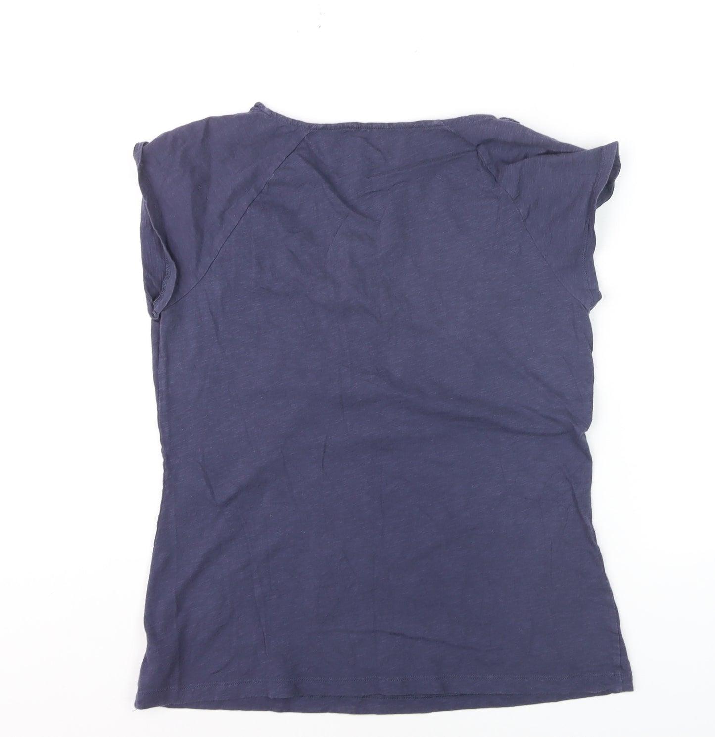 Banana Republic Women's Blue Crochet Neck Cotton T-Shirt Size M