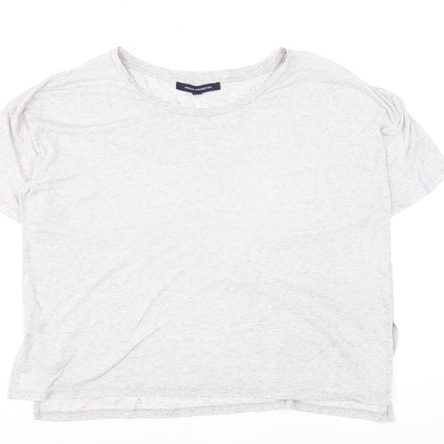 French Connection Women's Grey Cotton Basic T-Shirt Size S