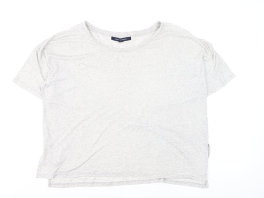 French Connection Women's Grey Cotton Basic T-Shirt Size S