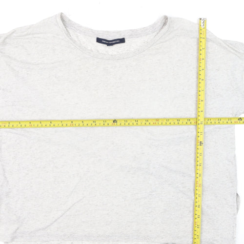 French Connection Women's Grey Cotton Basic T-Shirt Size S