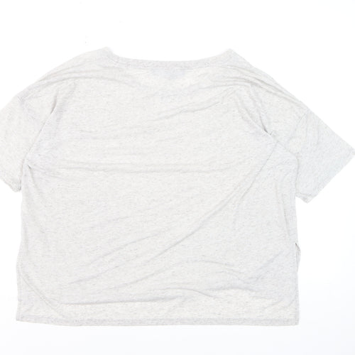 French Connection Women's Grey Cotton Basic T-Shirt Size S