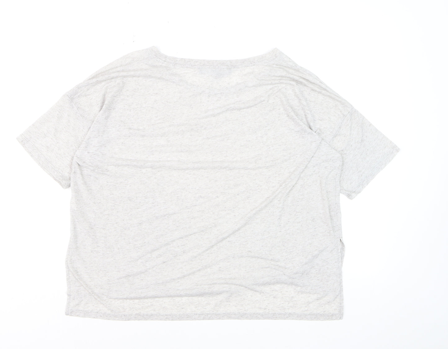 French Connection Women's Grey Cotton Basic T-Shirt Size S