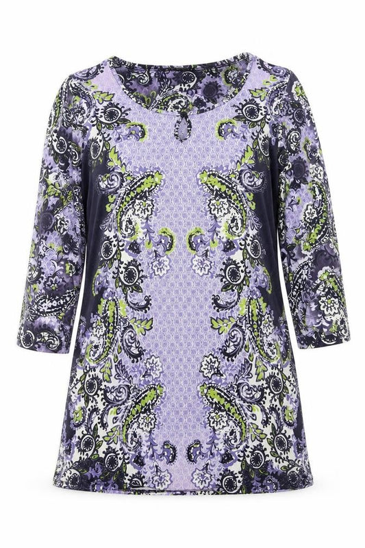 Front view of Marks & Spencer Per Una Women’s Multicoloured Paisley Jersey Shift Dress, size UK 12