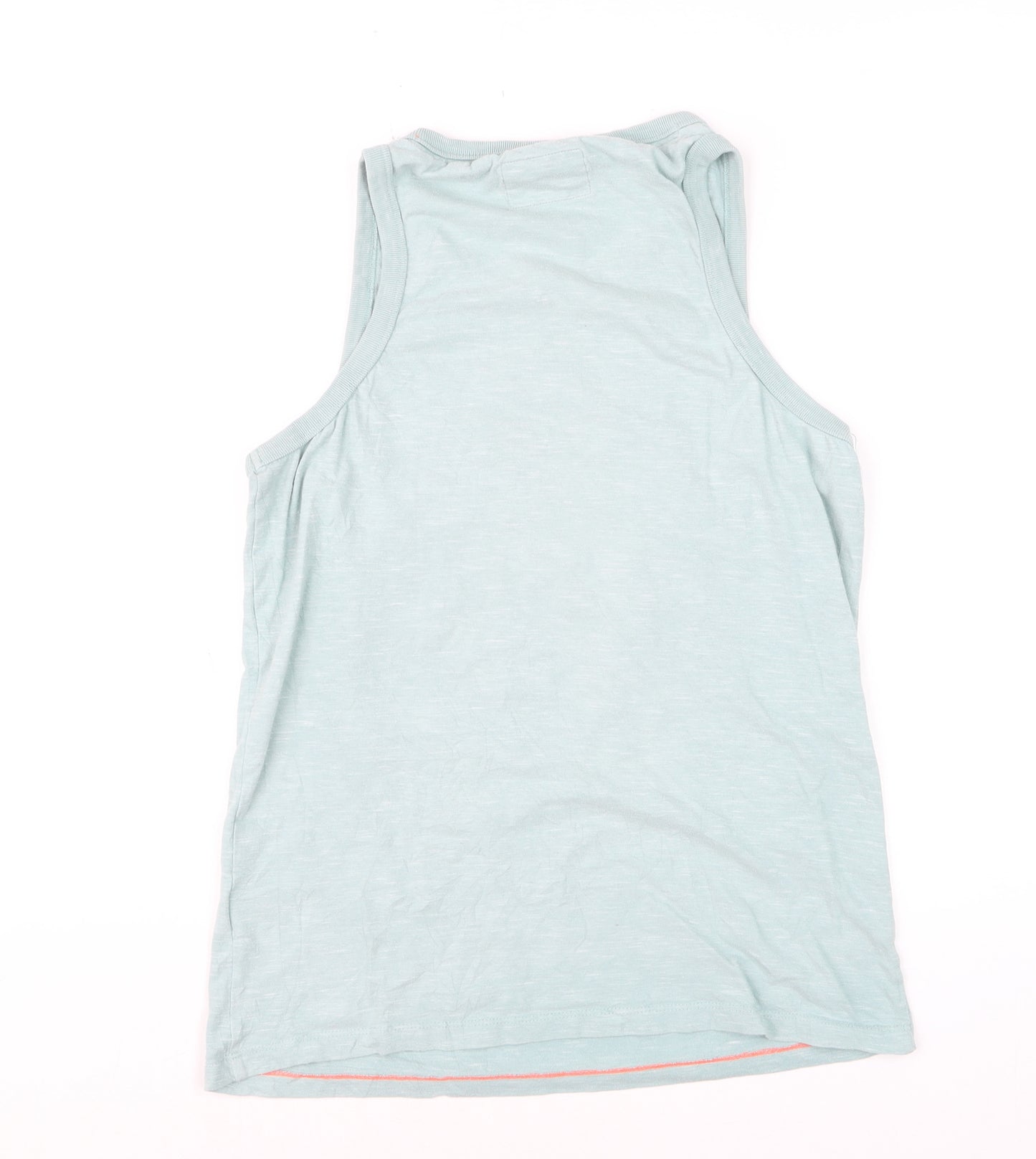 Superdry Men's Blue Tank Top M Lightweight Cotton Blend Gym Vest