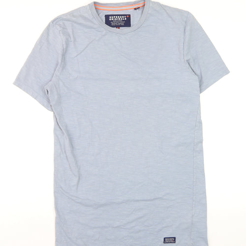 Superdry Men's Blue Crew Neck Short Sleeve Cotton T-Shirt Size S