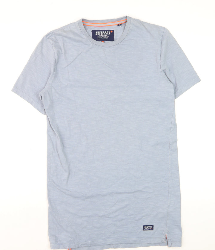 Superdry Men's Blue Crew Neck Short Sleeve Cotton T-Shirt Size S