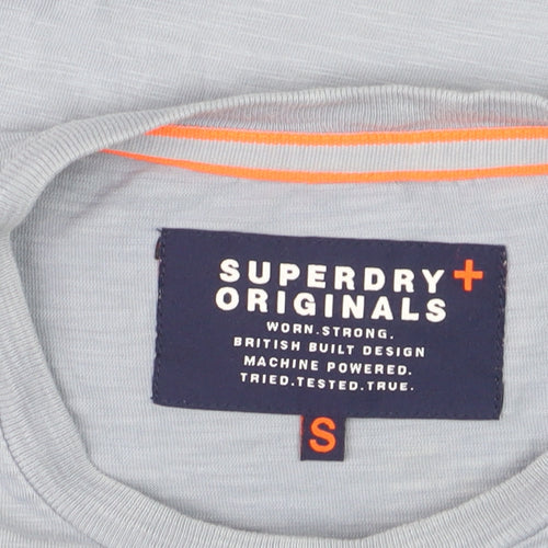 Superdry Men's Blue Crew Neck Short Sleeve Cotton T-Shirt Size S