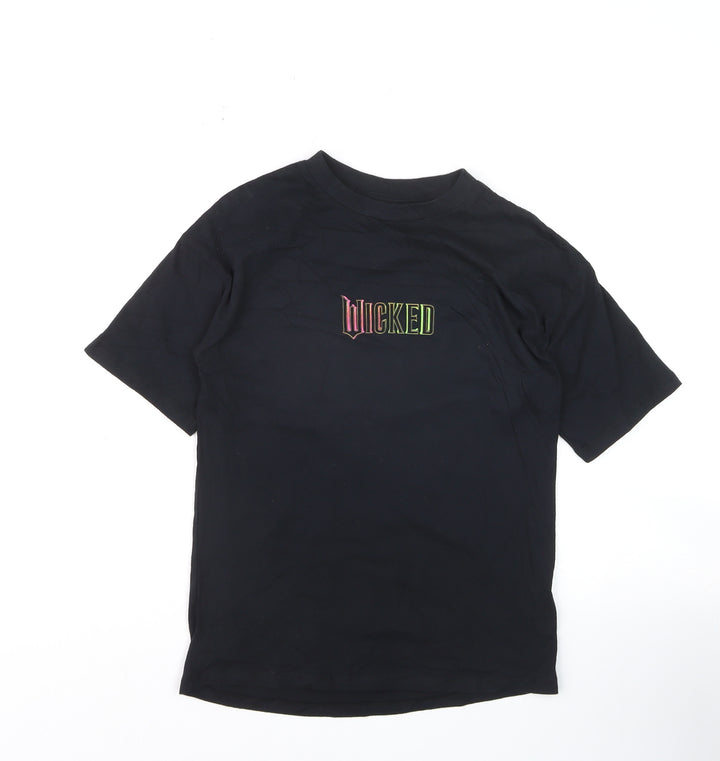 Wicked Girls Black Graphic T-Shirt 8-9 Years Classic Fit