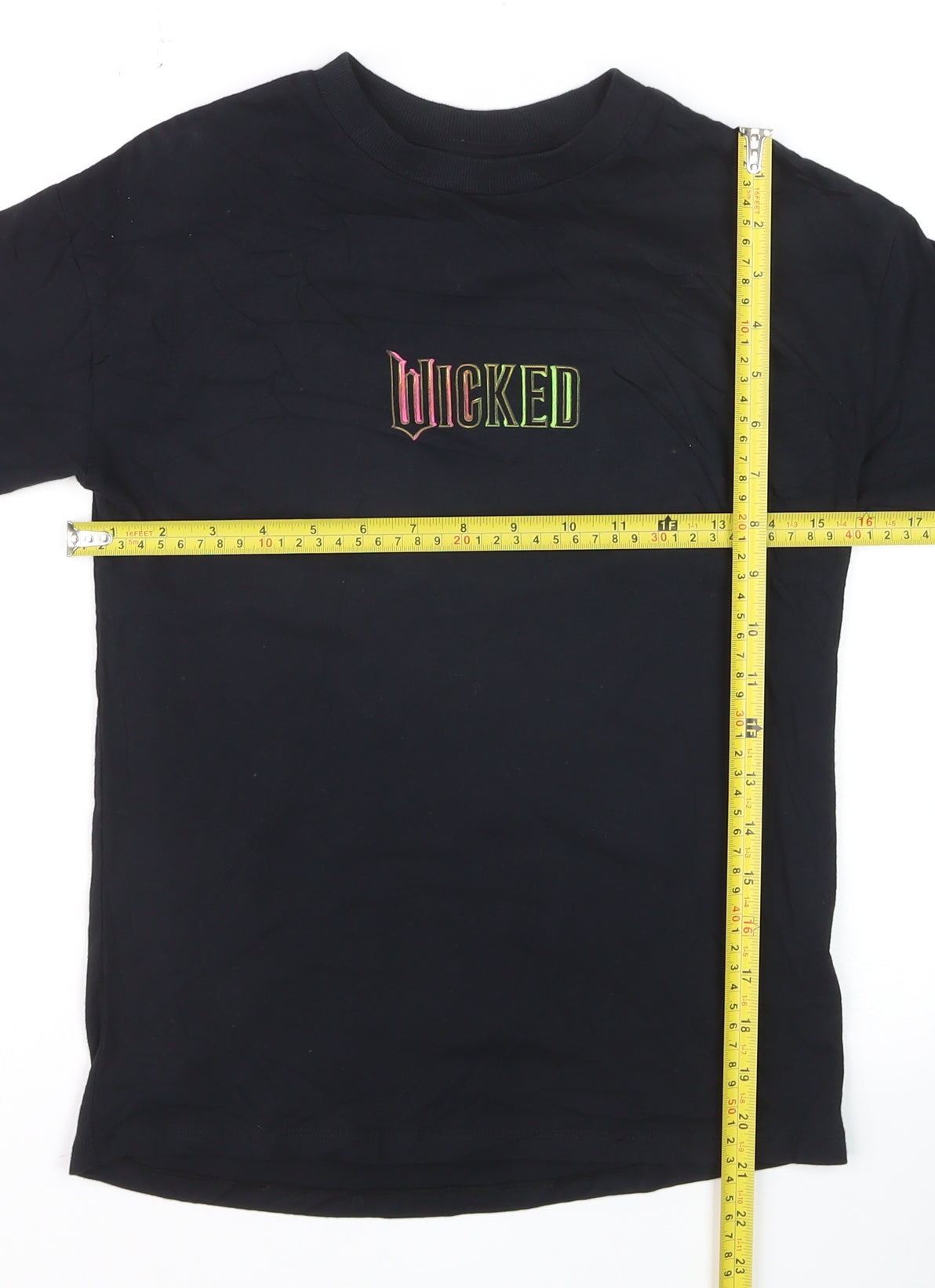 Wicked Girls Black Graphic T-Shirt 8-9 Years Classic Fit