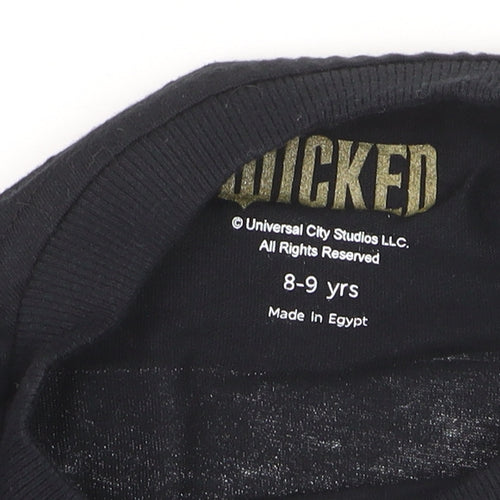 Wicked Girls Black Graphic T-Shirt 8-9 Years Classic Fit