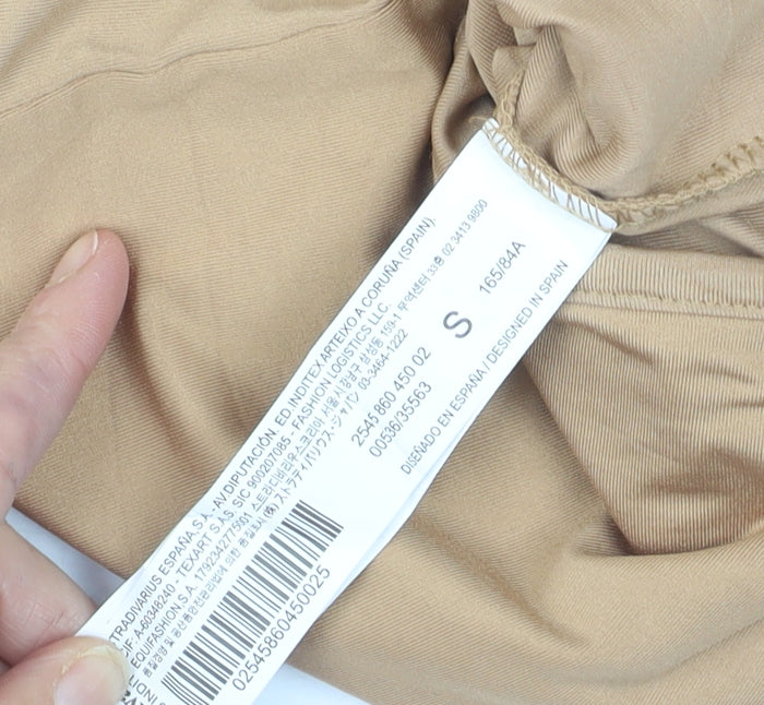 Stradivarius Women Beige Basic Sleeveless Tank Top S