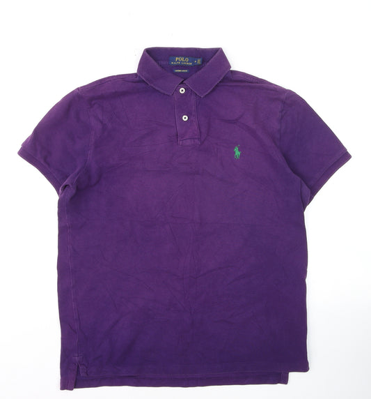 Ralph Lauren Men's Purple Custom Slim Fit Cotton Polo Shirt M
