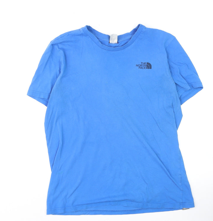 The North Face Men's Blue Crew Neck Regular Fit Cotton T-Shirt M