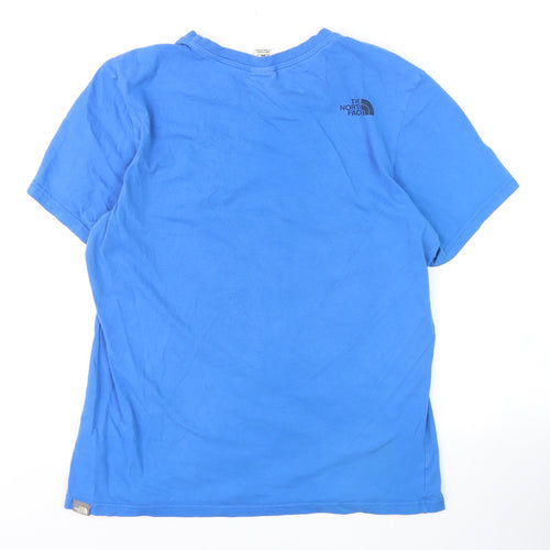 The North Face Men's Blue Crew Neck Regular Fit Cotton T-Shirt M