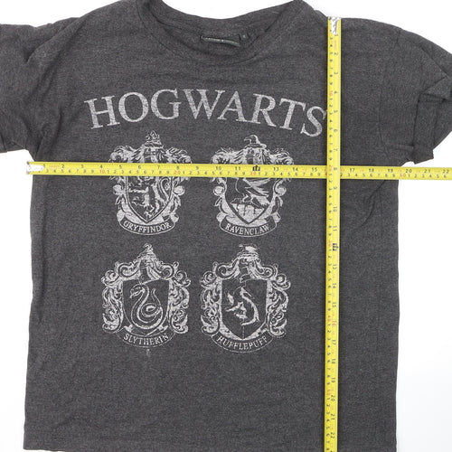 Harry Potter Girls Grey Hogwarts Crest Graphic T-Shirt Size 10