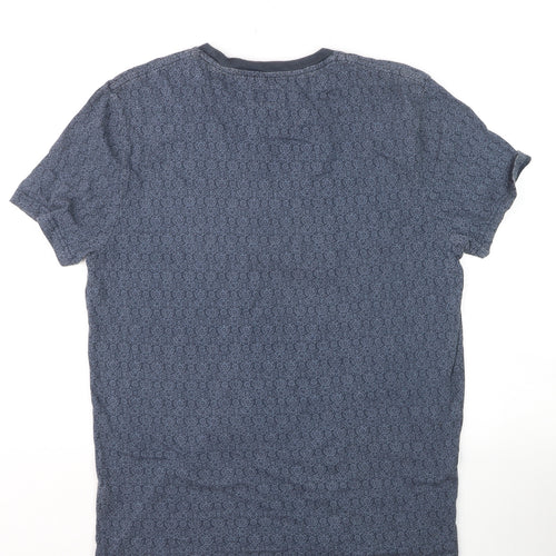 Jack Wills Men's Blue Floral Crew Neck Cotton T-Shirt Size L